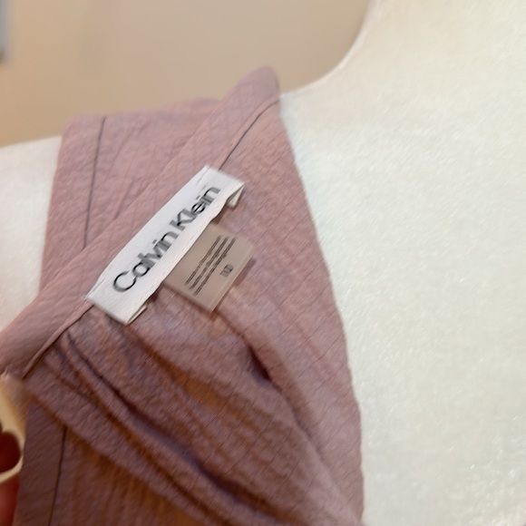 Calvin Klein pink sleeveless boho cinch waist dress size 10 ankle length tiered - Picture 7 of 8